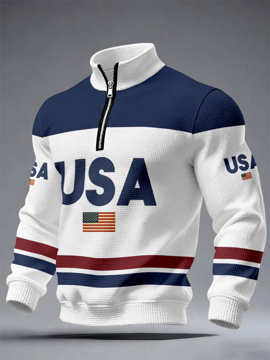 Men's  Flag Waffle Sweatshirts
