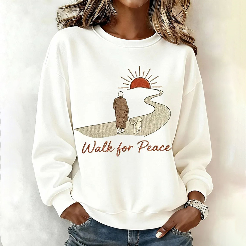 Women's Walk For Peace Print Sweatshirt