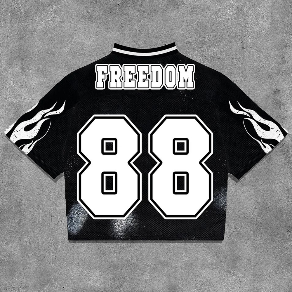 Spider No.88 Print Short Sleeve V-neck Jersey