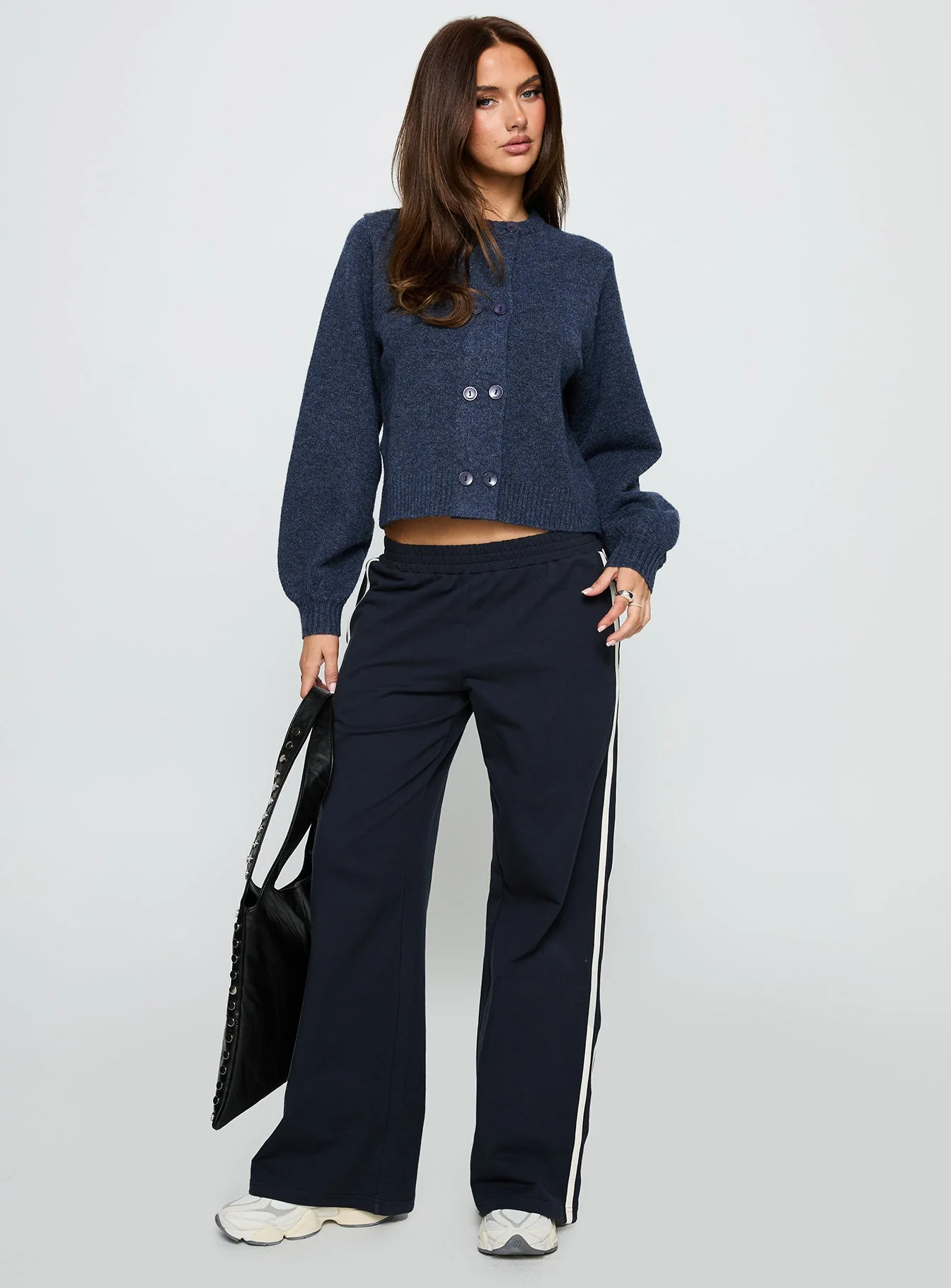 Kammi Button Up Cardigan Navy