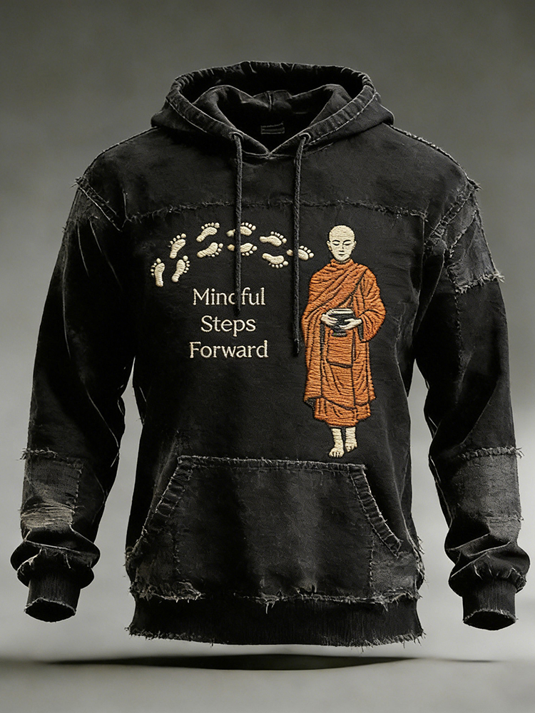 Men's Walk For Peace Art Patchwork Print Hoodie