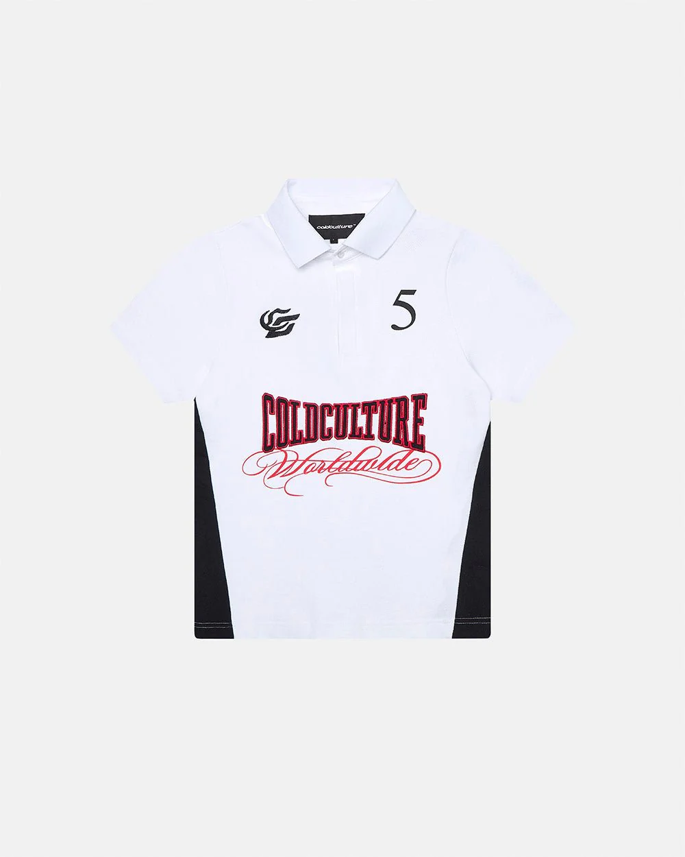 NIA SET POLO WHITE & BLACK