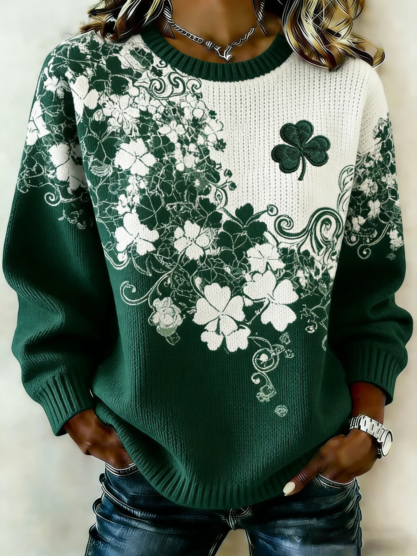 Women'S Casual St. Patrick'S Day Printed Sweatshirt