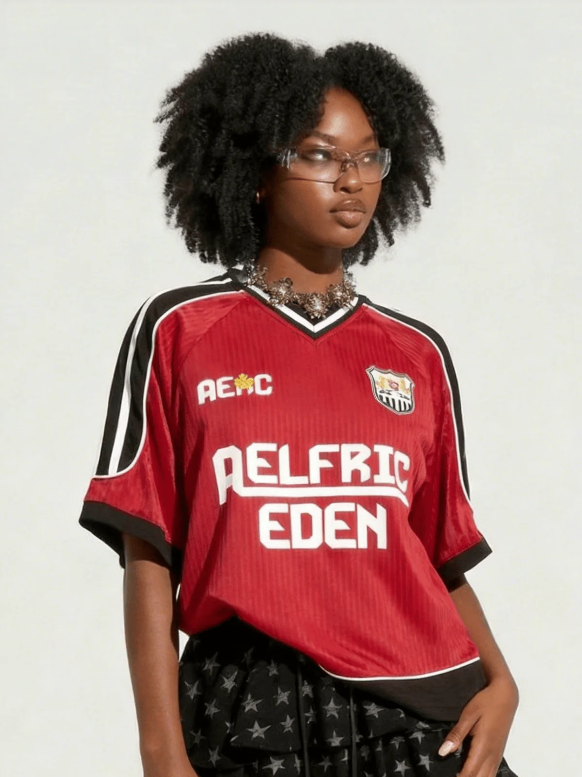 [Pre-Order] Aelfric Eden Boxy V-Neck Panel Jersey Tee