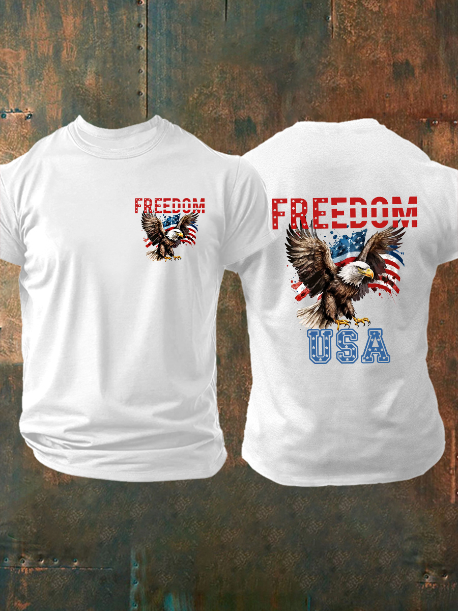 Men's Freedom Of 1776-2026Flag Short Sleeve T-shirt