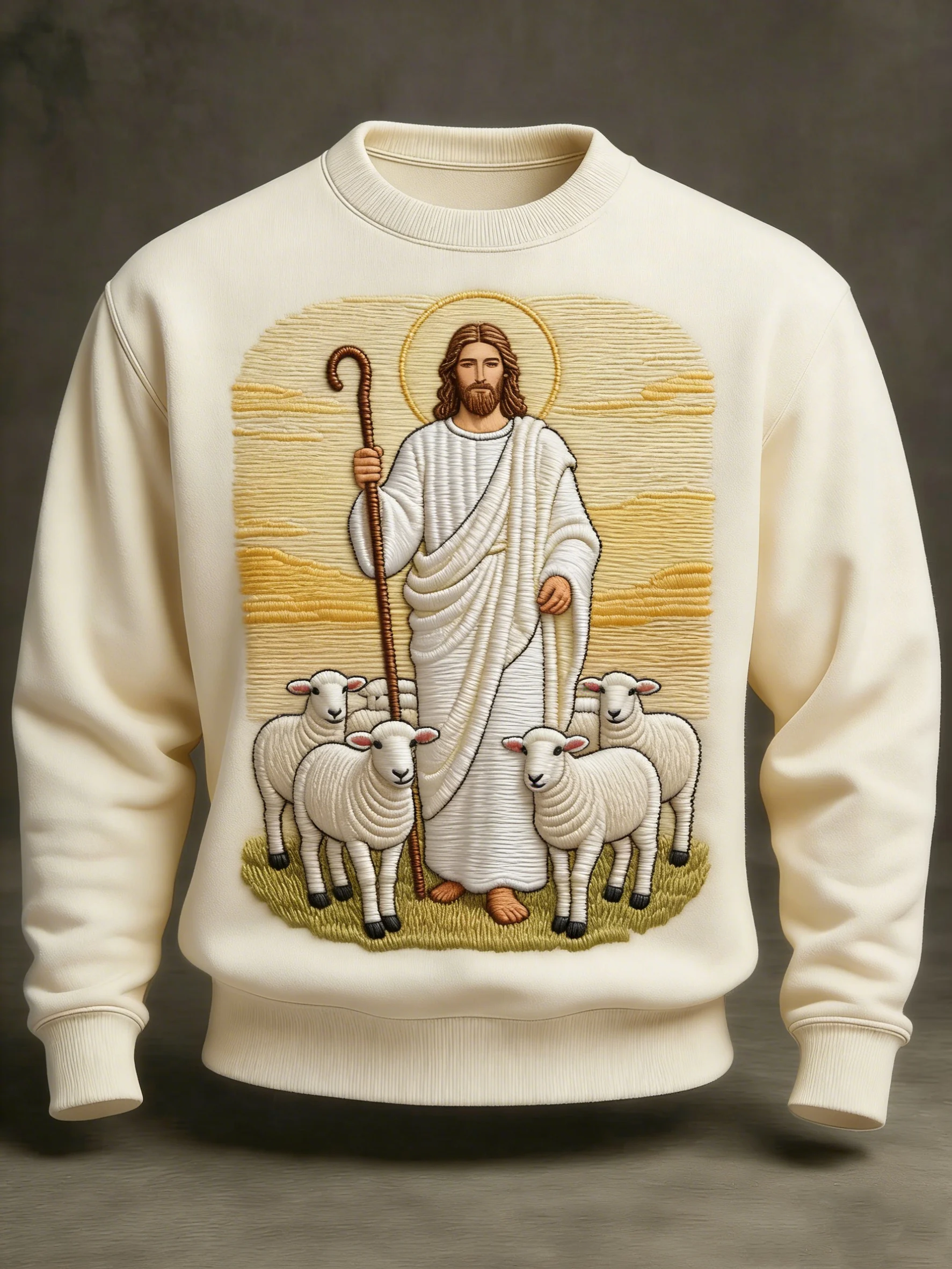 Men's Retro Faith Print Casual Top