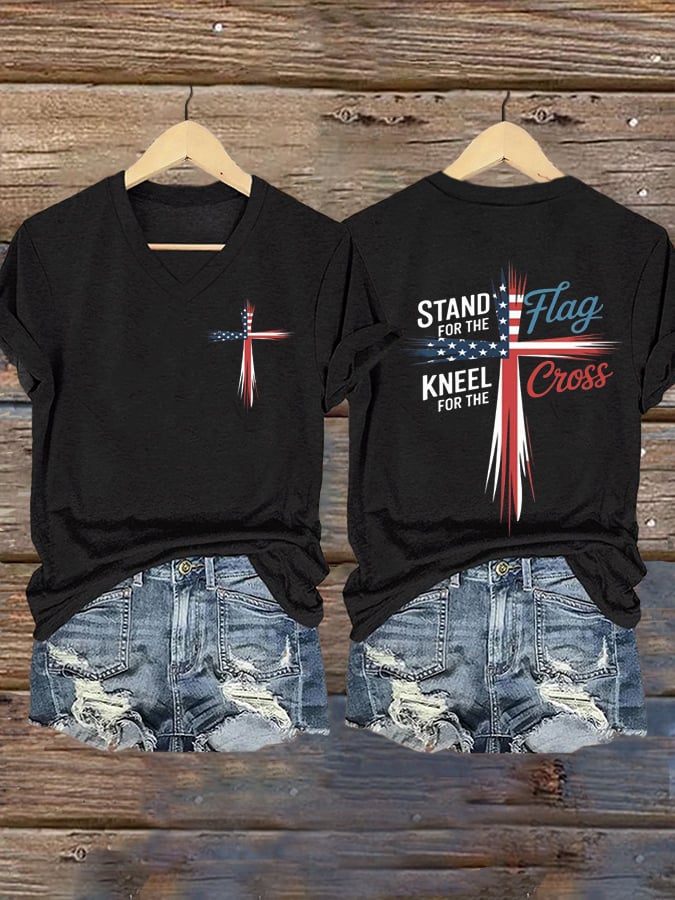 Women's Faith Print V-Neck T-Shirt