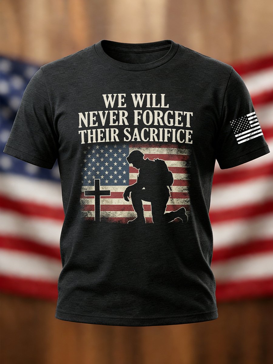 Men's American Memorial Day Short-Sleeve Crew Neck T-Shirt