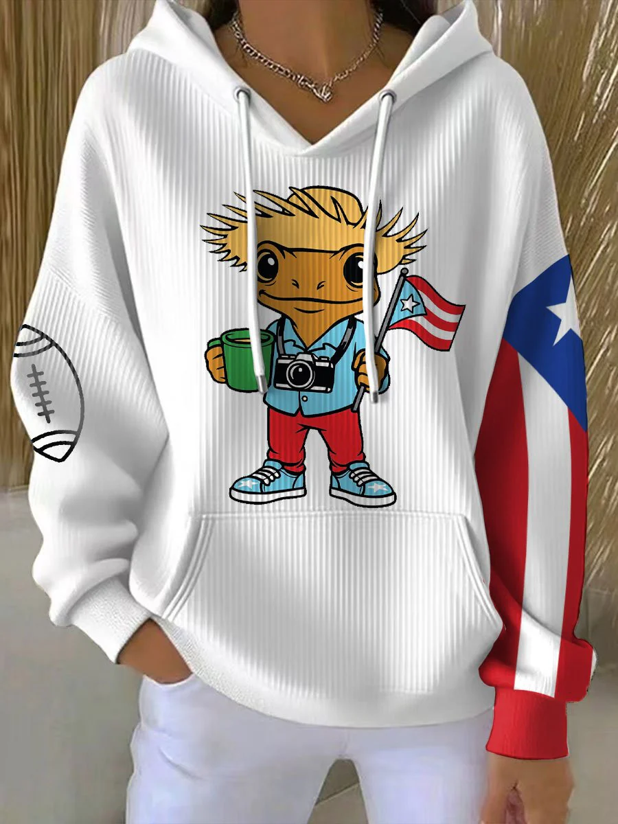 Women's Puerto Rico Print Casual Sweatshirt