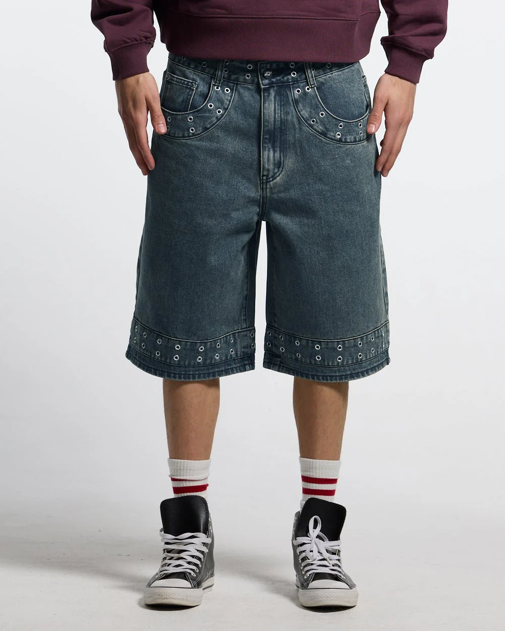 EYELET V2 SHORT DENIM