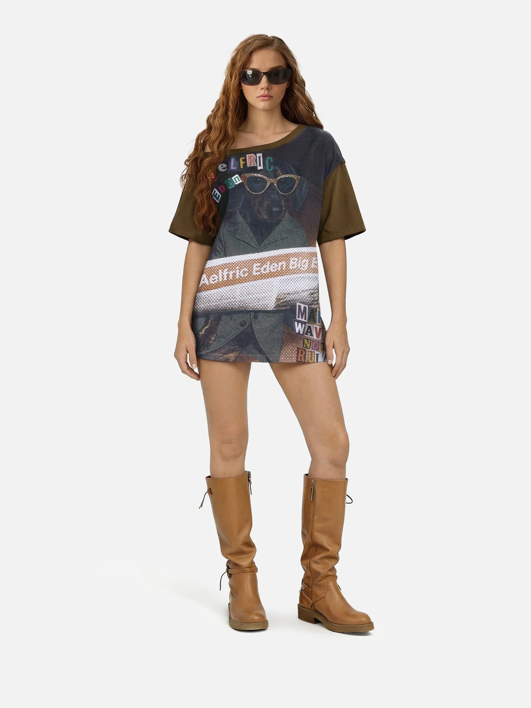 Aelfric Eden Dachshund Off-the-Shoulder Tee