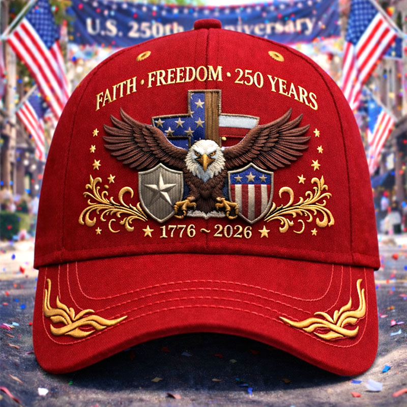 Eagle & Liberty & Cross United States 250th Anniversary Art  Print Casual Hat