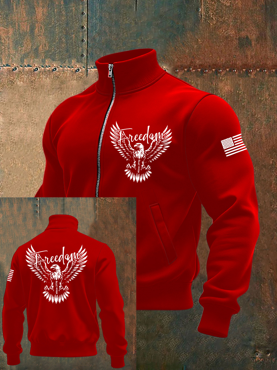 Men's Freedom Eagle Flag Zip-up Hoodie