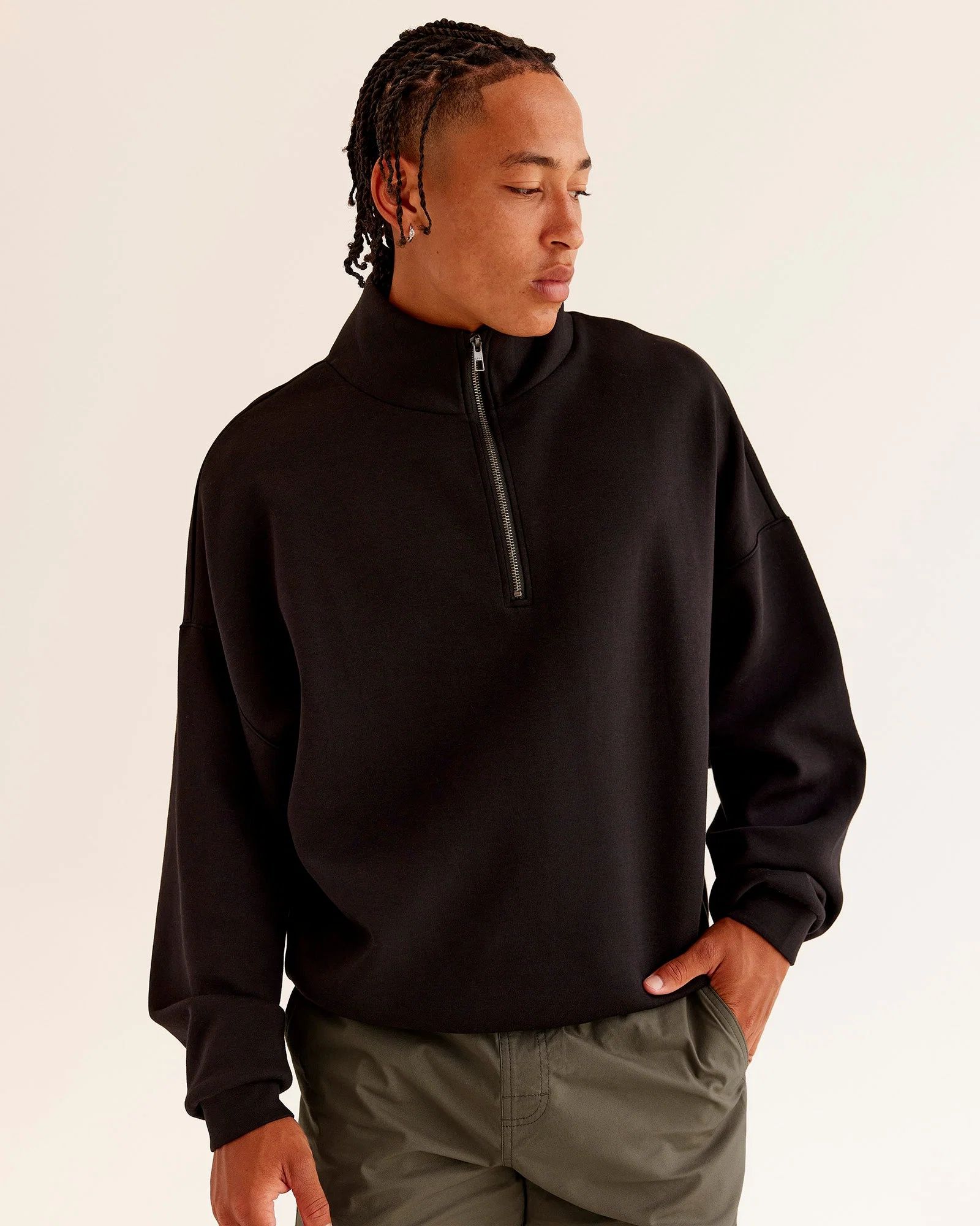 AfterDark ZeroCrease Quarter Zip - Black
