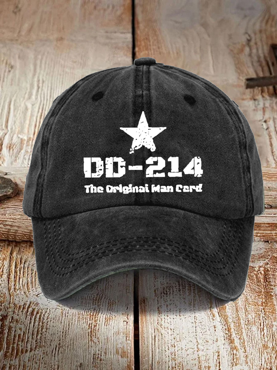 Men's DD-214 Star Print Washed And Distressed Hats