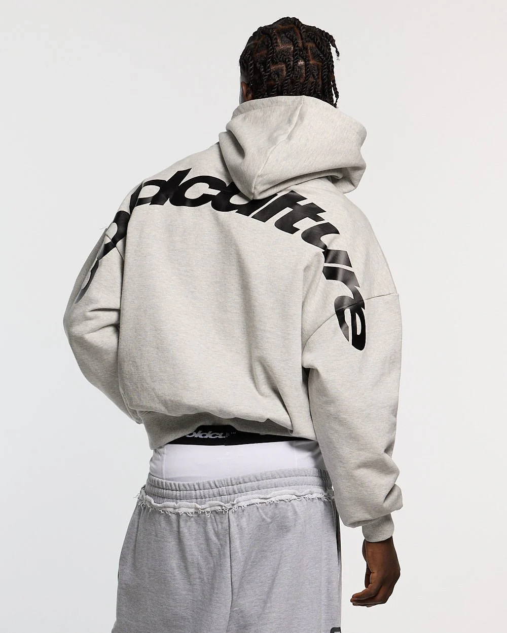 CURVED HOODIE HEATHER GREY