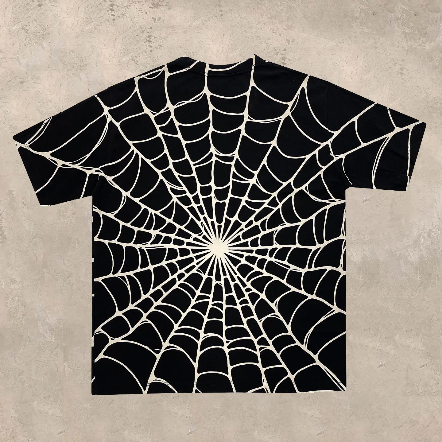 Casual personality spider skull print T-shirt