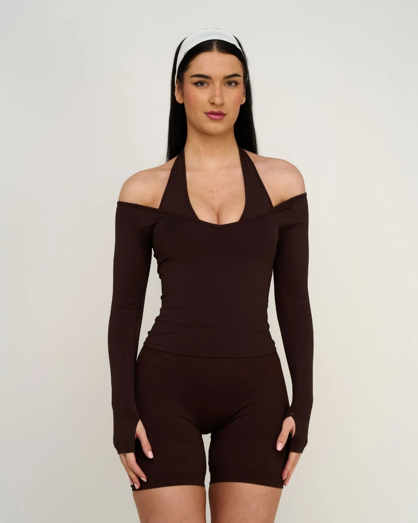 Elevate™ Sculpting Seamless V-Neck Top | Coffee