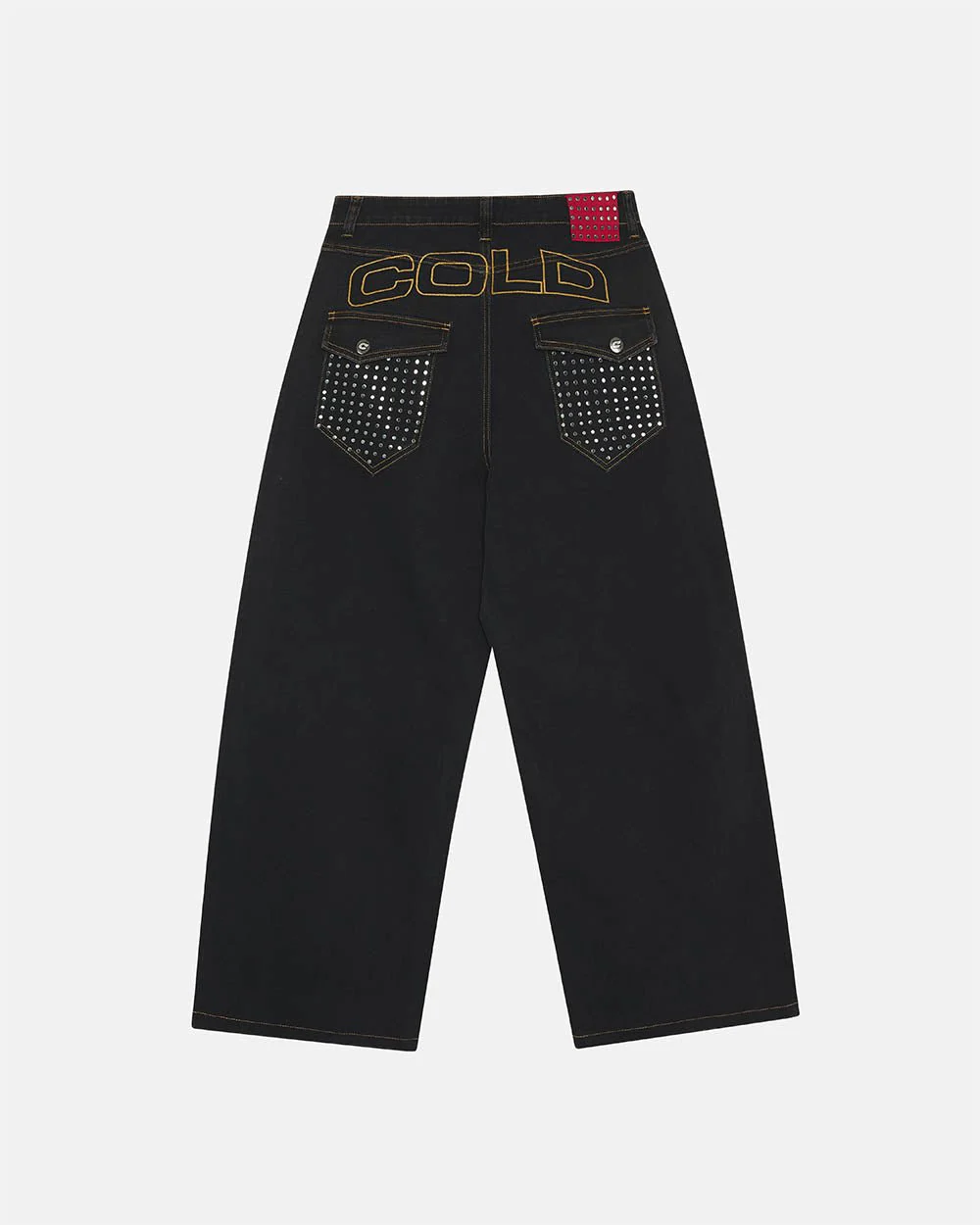 STUDS PANTS BLACK DENIM