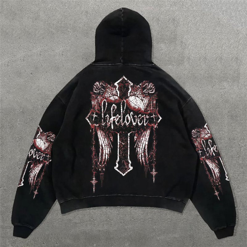 Darkness Street Casual print hoodie
