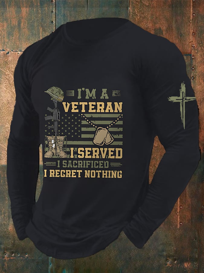 Men's Veteran Faith Print Top
