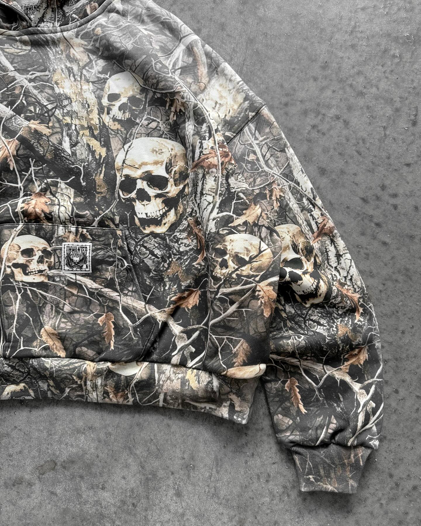 Skull Printed Camo Hoodie