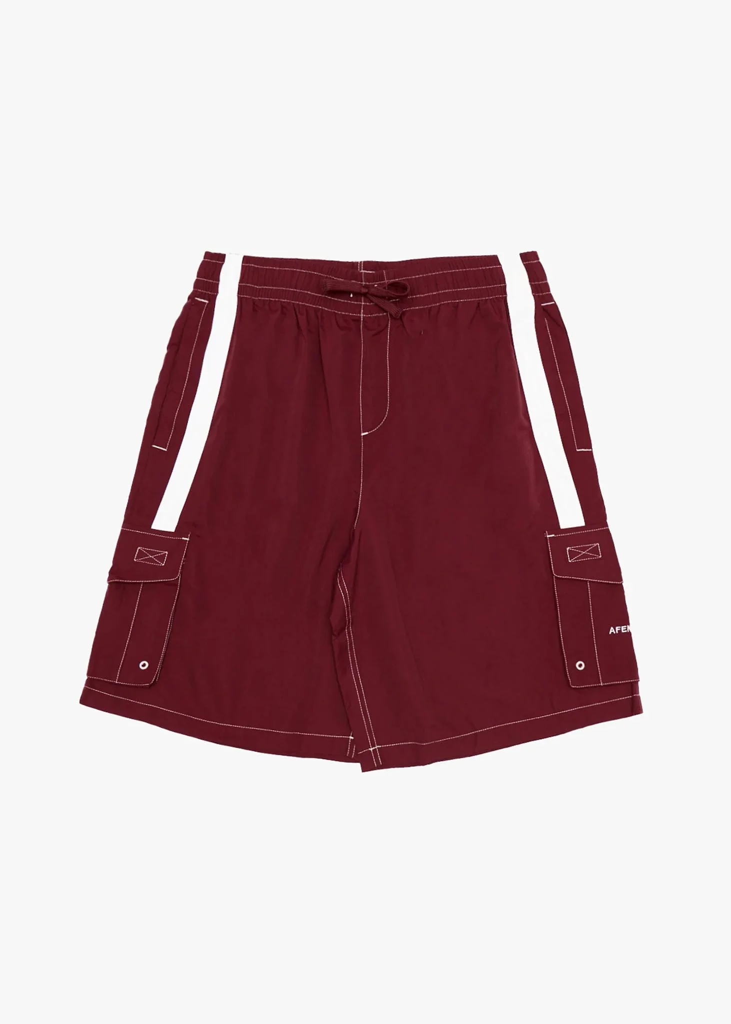 AFENDS Mens House Related - Cargo Swim Short 21" - Burgundy