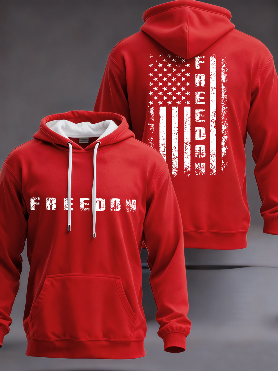 Men's Freedom  Flag Print Hoodie