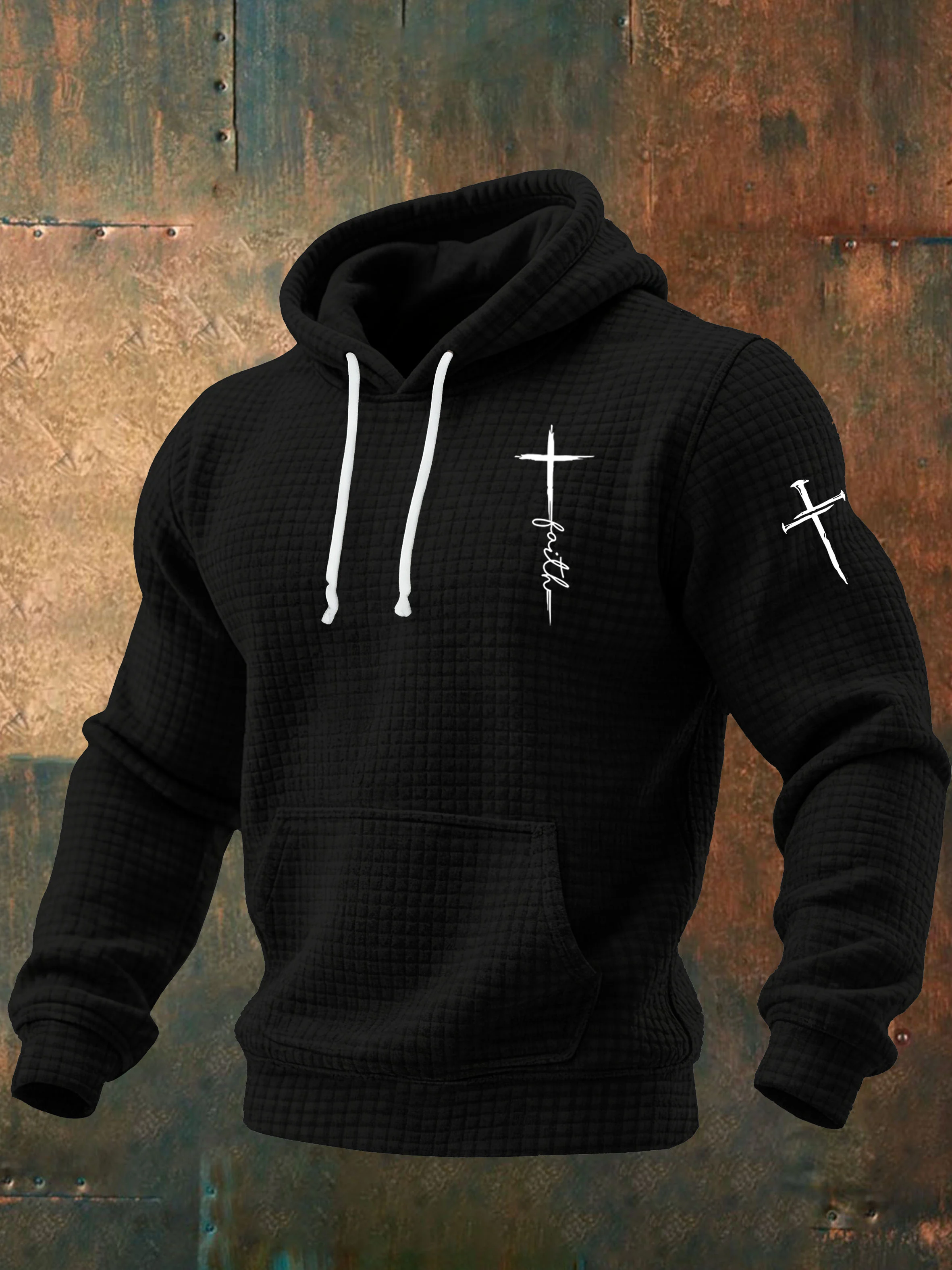 Men's Faith Print Hoodie Sweatshirt-Fast Shipping