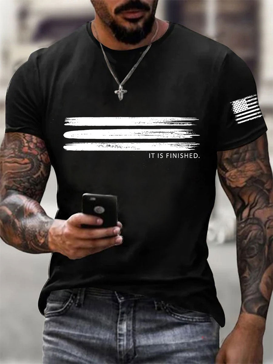 Men's It Is Finished Printed Casual T-shirt
