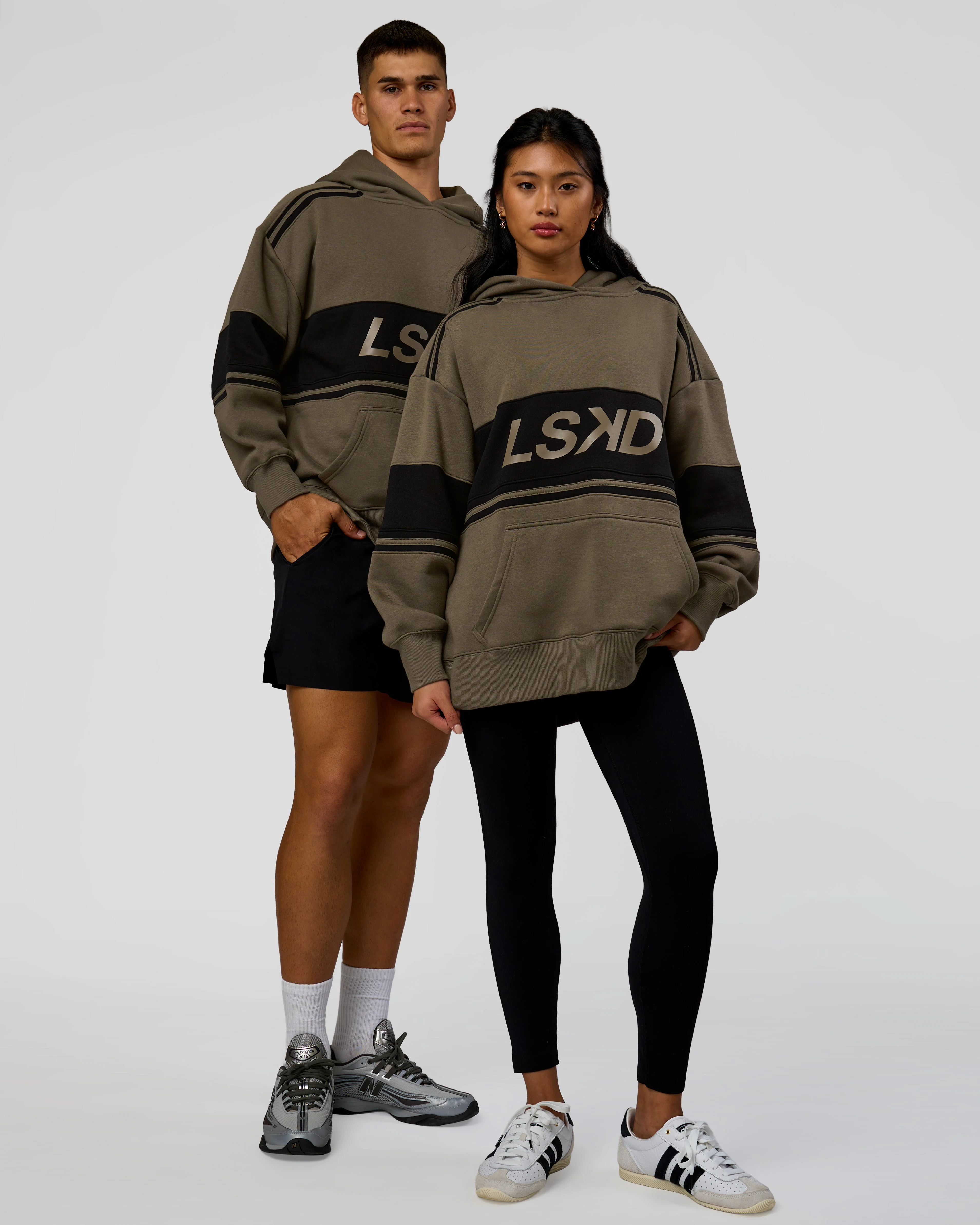 A-Team Oversized Hoodie - Walnut Grey-Caviar