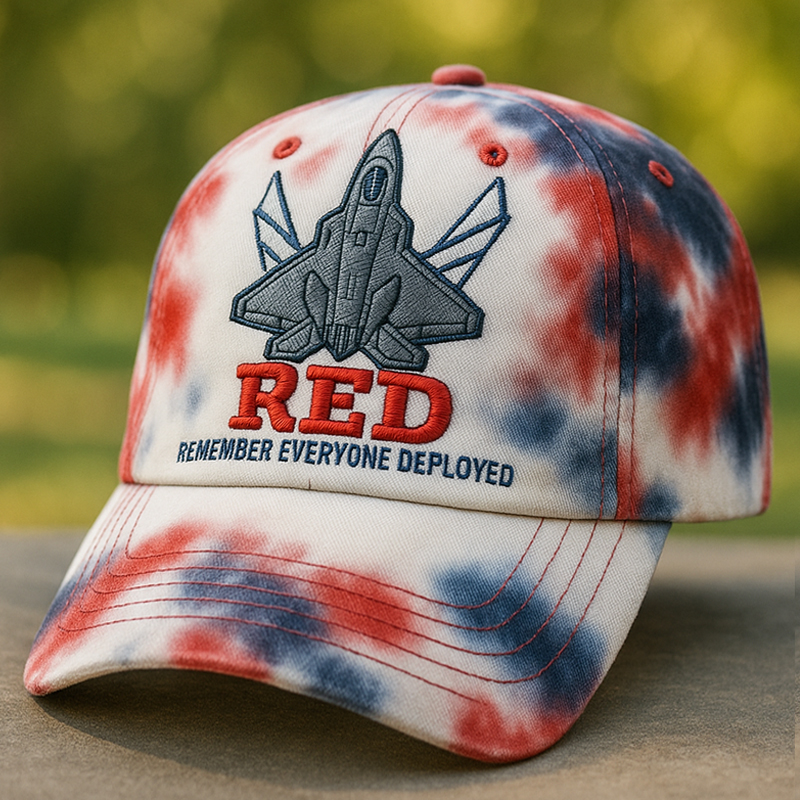 Red Remember Printed Casual Hat