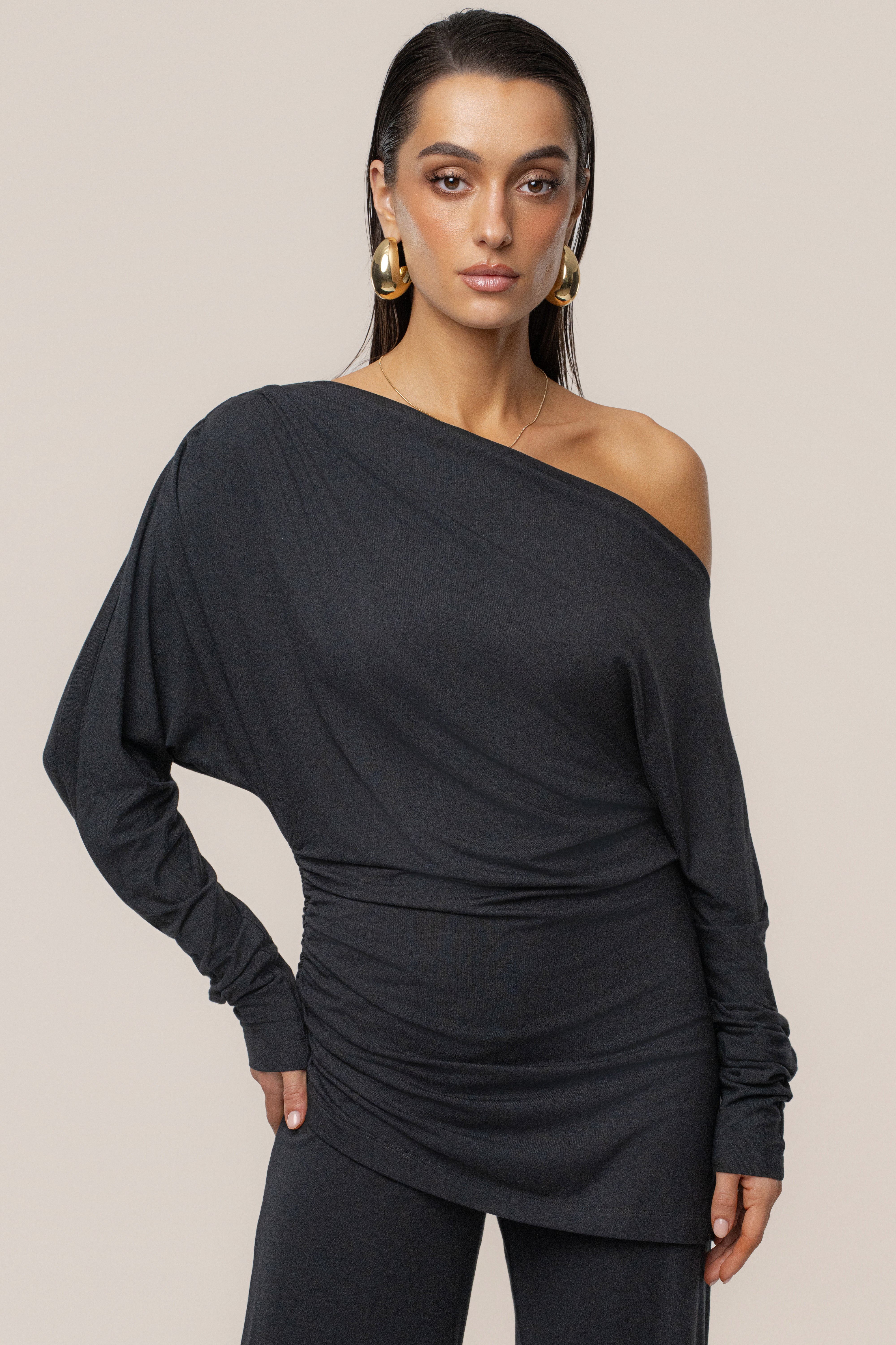 Black Winter Soirée Pant Set