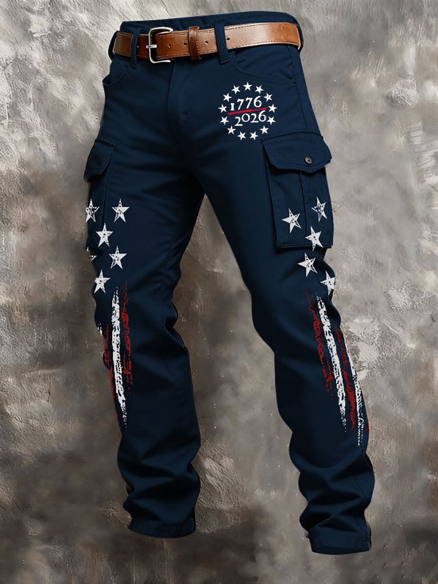 Men's Retro Business Style Casual Work Trousers