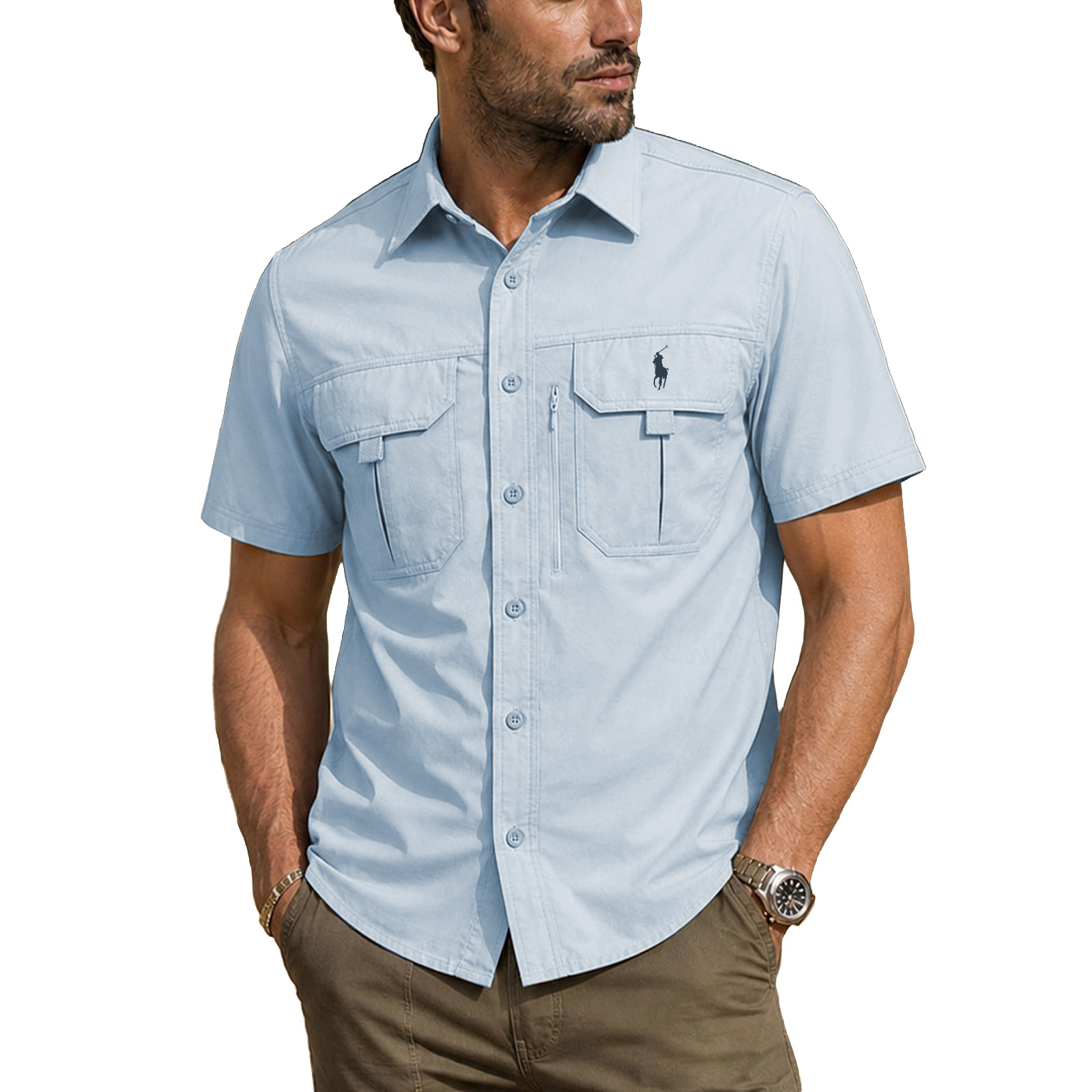 Spring/Summer Tactical Utility Shirt for Sports and Outdoor Activities