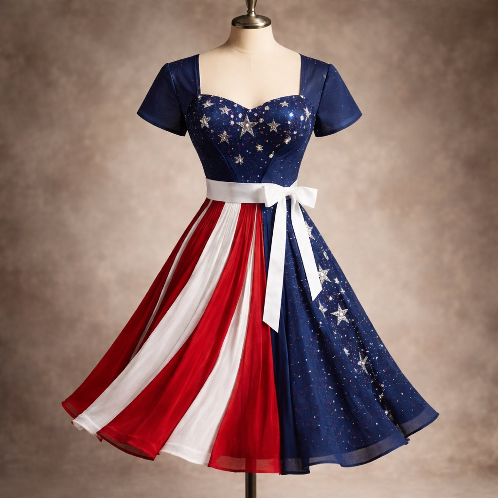 Women's US 250th Anniversary Print Casual Dress