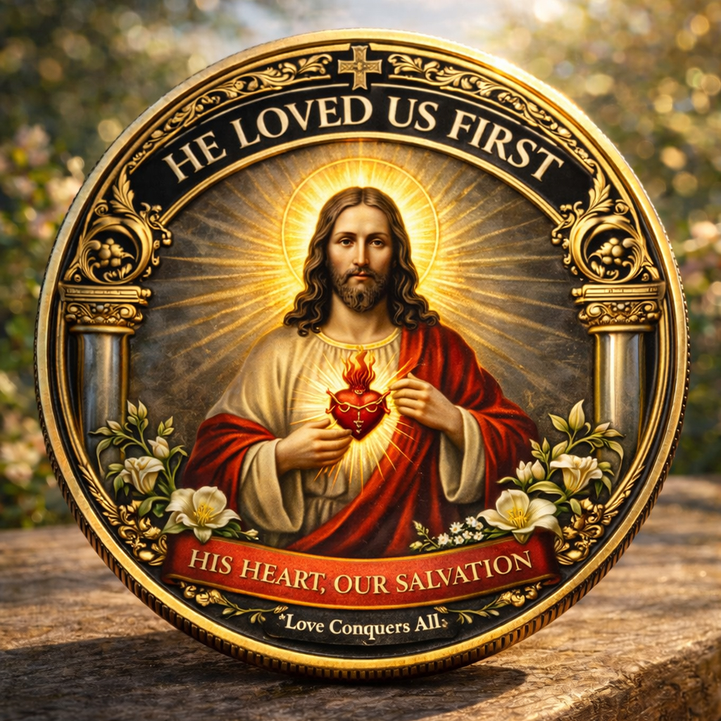 🏆Flash Sale 60% OFF -He Loved Us First Sacred Heart Coin
