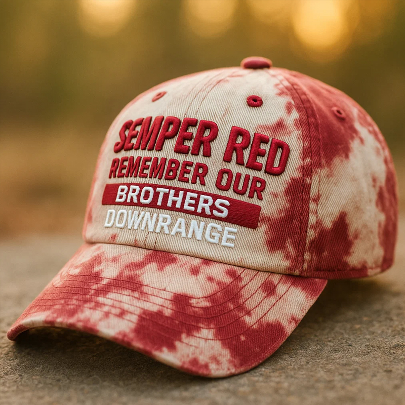 Sewper Red Remember Our Printed Casual Hat