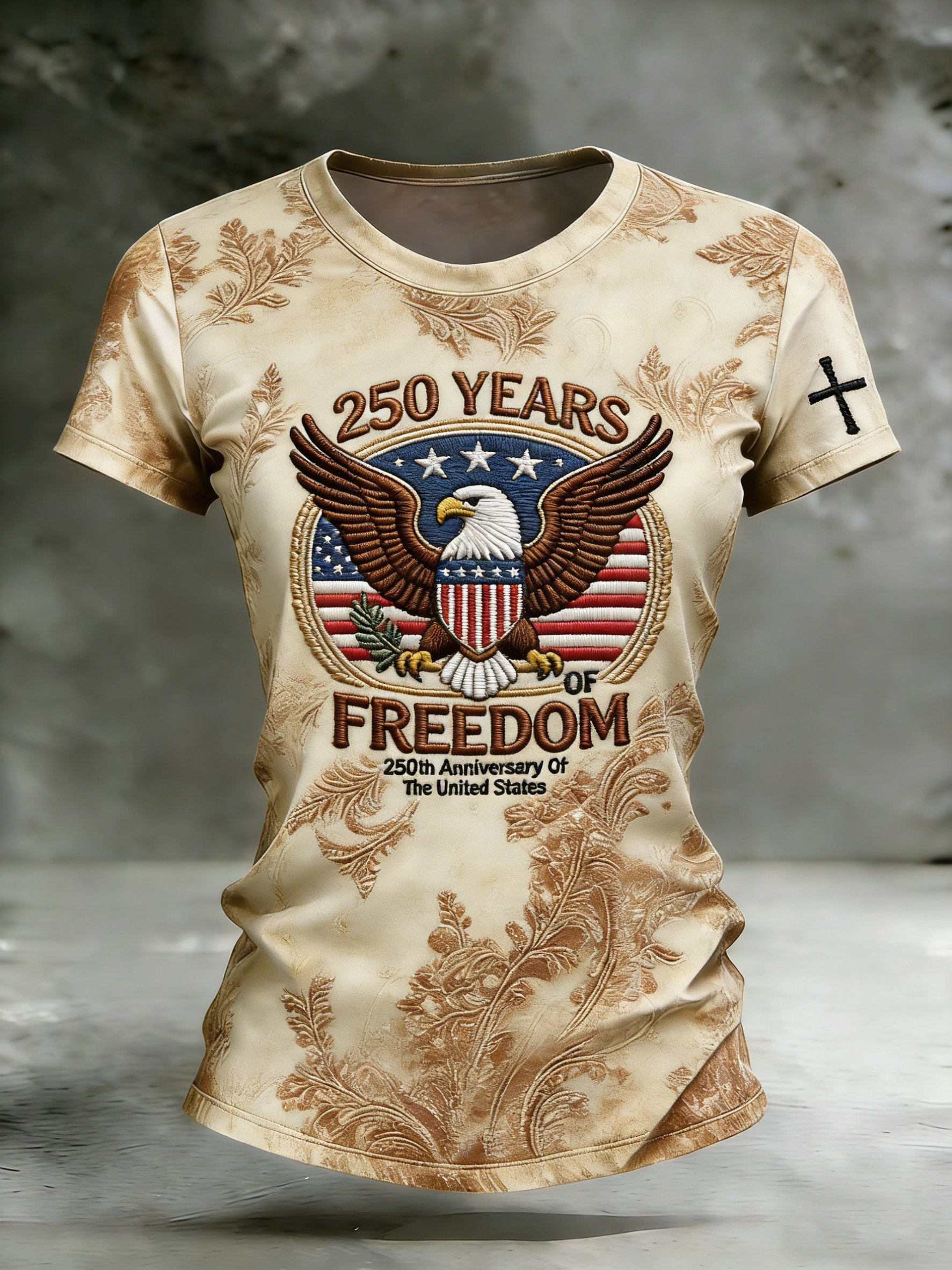 Women's Casual American 250th Anniversary Print T-shirt