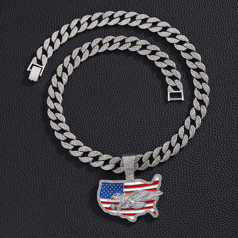 American Flag Alloy Pendant Necklace