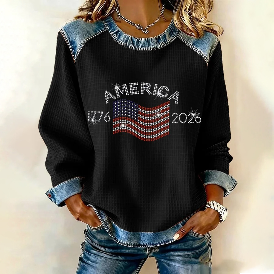 Women's 250th Anniversary Patchwork Casual Sweatshirt