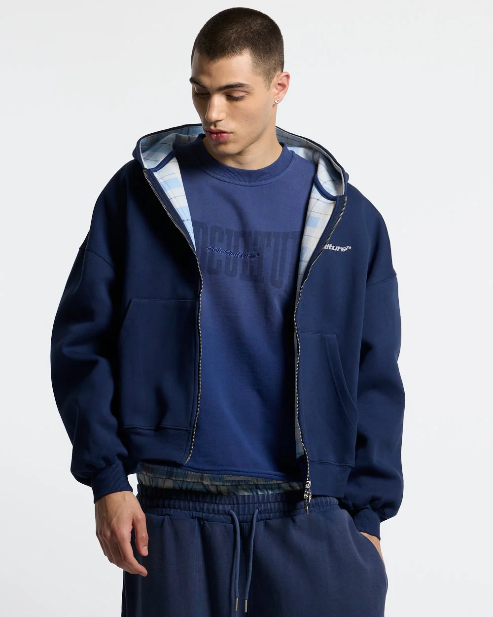 HIDE AND SEEK ZIP HOODIE NAVY