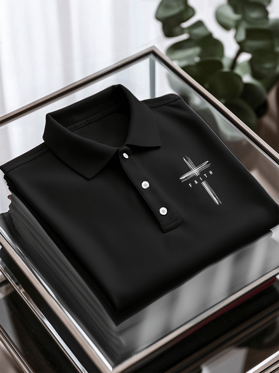 Men's Faith Printed Casual Polo Shirt