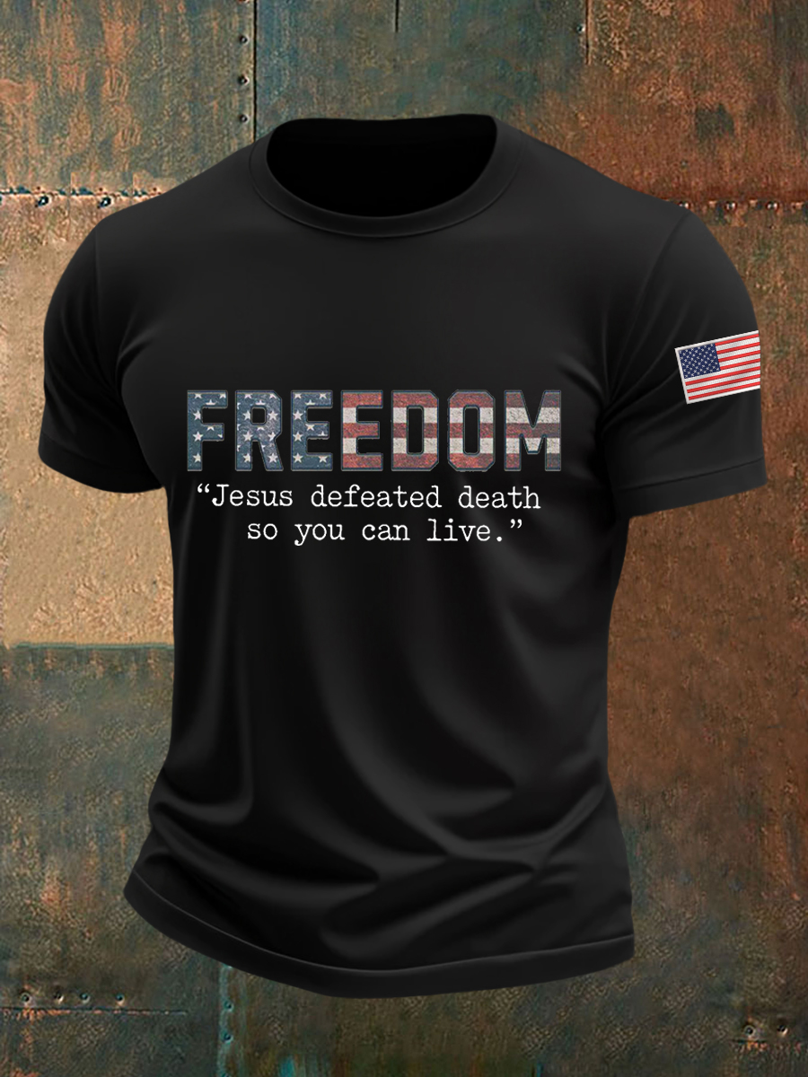 Men's Freedom Turning Point , Jesus Defeated Death So You Can Live R.I.P Charlie Kirk Tee