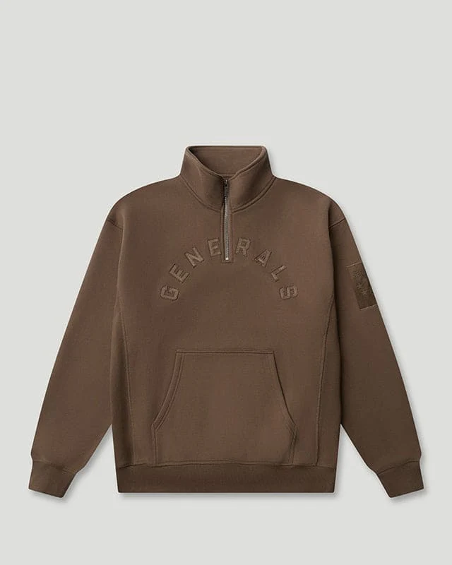 Generals Oversized Qtr Zip Chestnut