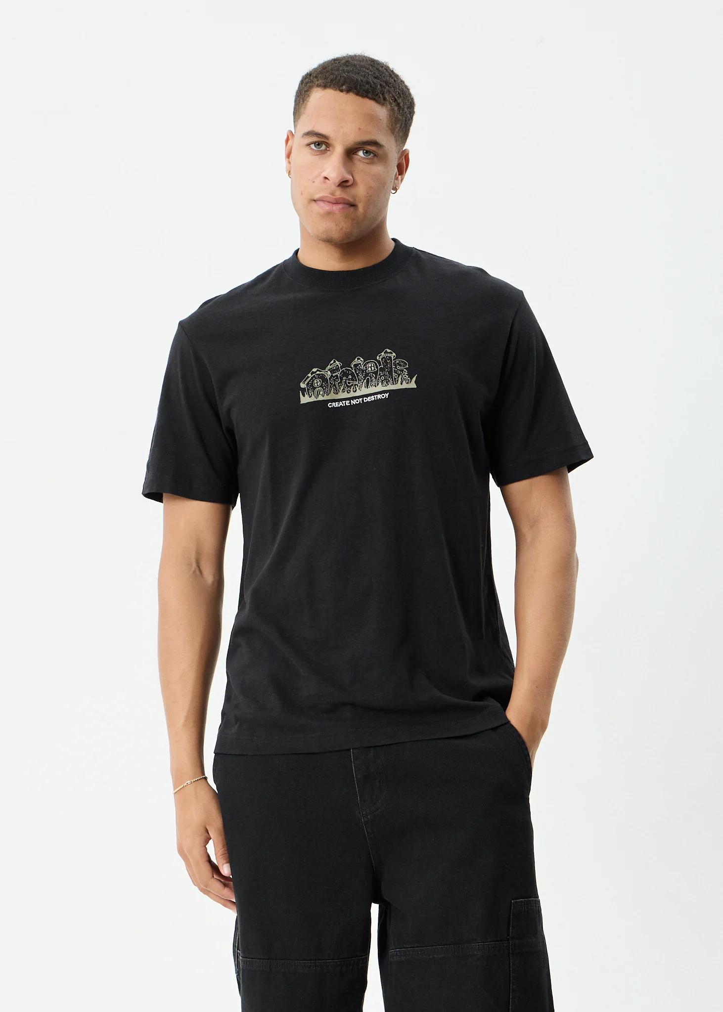 AFENDS Mens Allure - Retro Tee - Black
