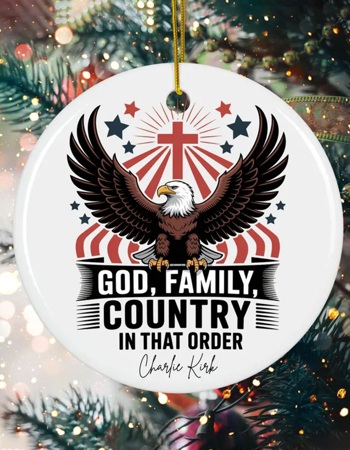 God Family Country In That Order 1776-2026Flag Printed Acrylic Decorative Ornament