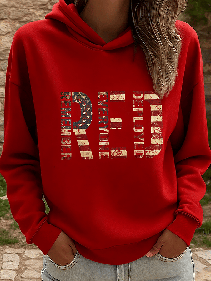 Women's Casual Red Friday Print Sweatshirt