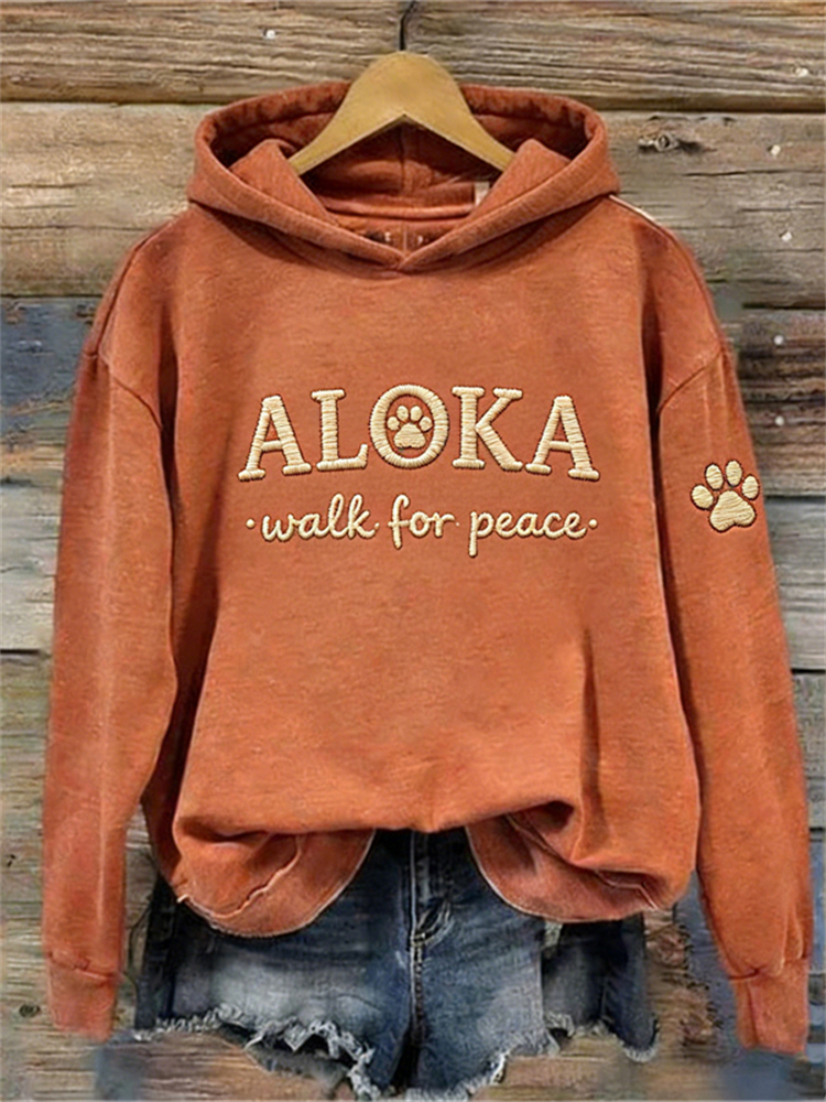 Walk For Peace Dog & Paw Print Washed Hoodie