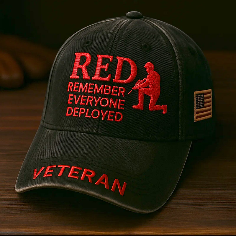 Red Friday Veterans Print Hat